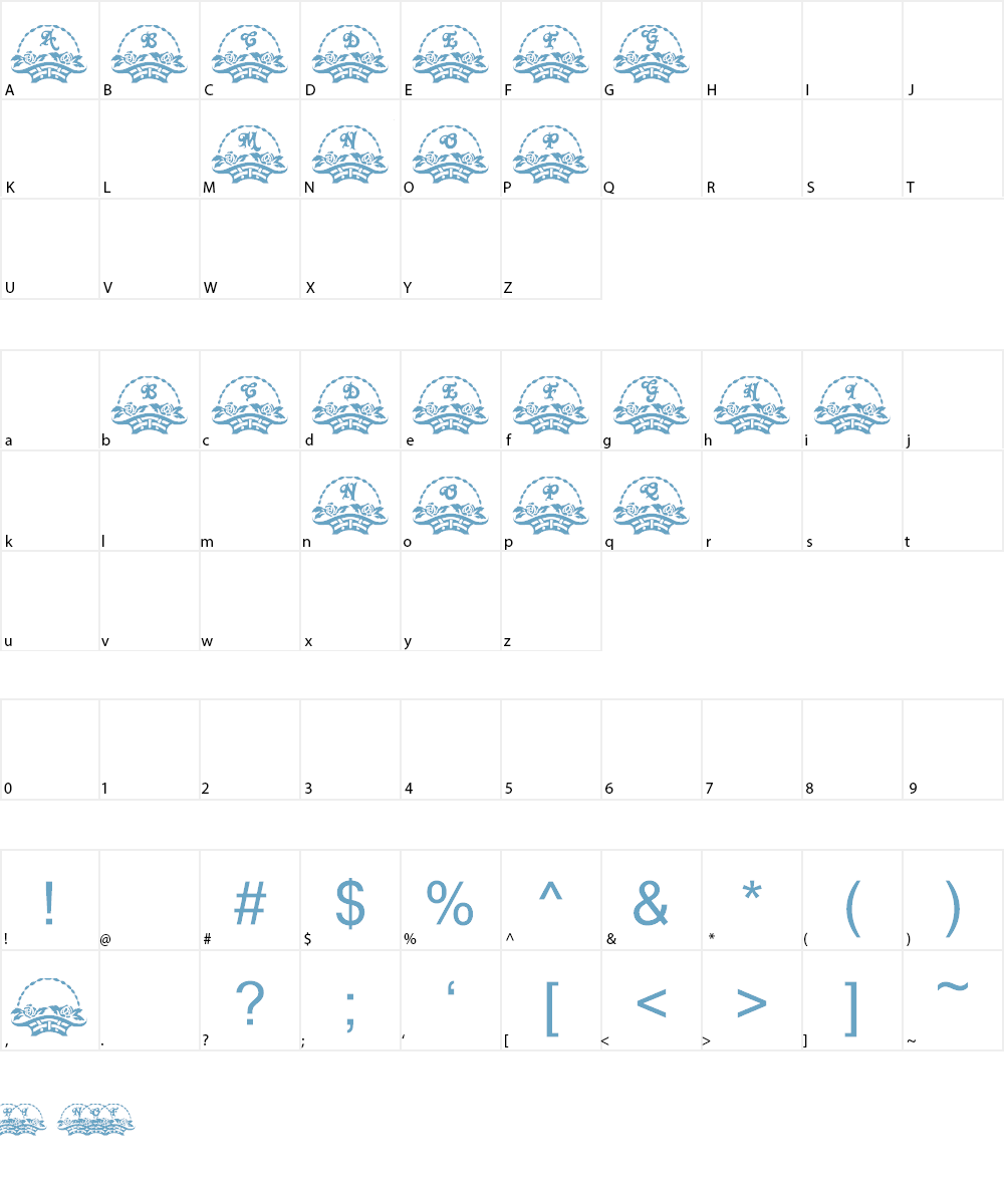 LCR Mom's Rose Basket Font Character
